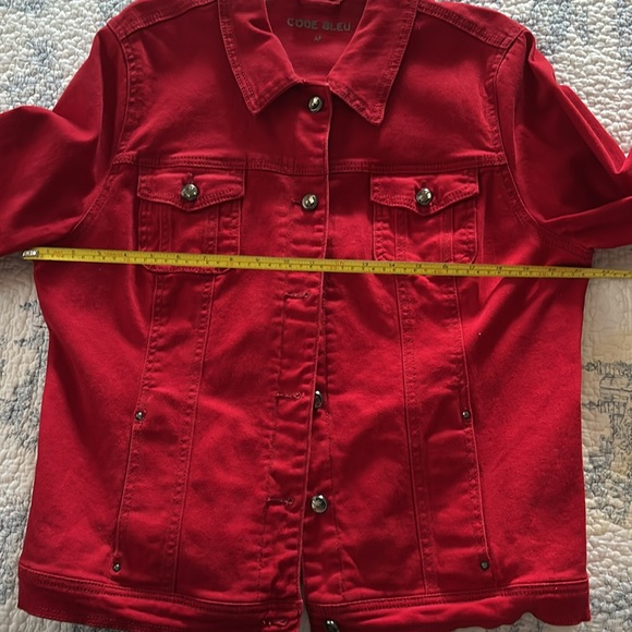 Code Bleu crimson red XL denim jacket. EC - Picture 7 of 10